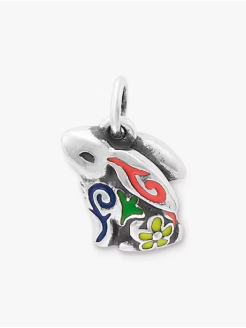 James Avery Sterling Silver Enamel Festive Bunny Charm NWOT